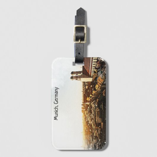 Panorama Uitzicht München Duitsland Bagagelabel (Voorkant (verticaal))