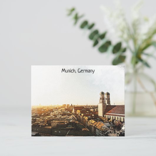 Panorama Uitzicht München Duitsland Briefkaart (Staand voorkant)