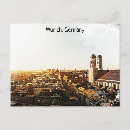 Panorama Uitzicht München Duitsland Briefkaart (Voorkant)