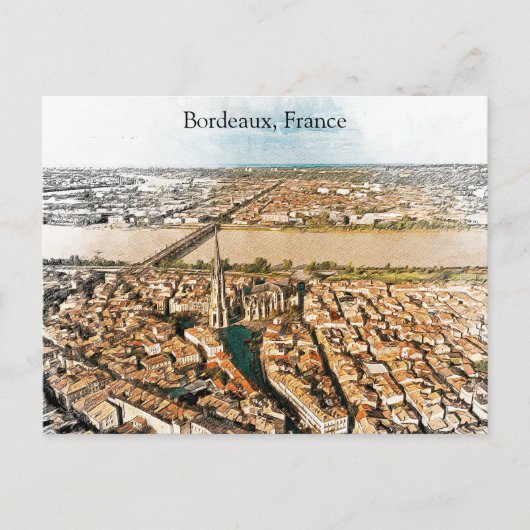 Panorama Uitzicht van Bordeaux France Briefkaart (Voorkant)