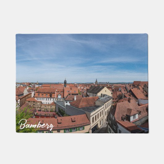 Panorama uitzicht van de oude stad van bovenaf in deurmat (Voorkant)