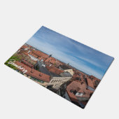 Panorama uitzicht van de oude stad van bovenaf in deurmat (Schuin)