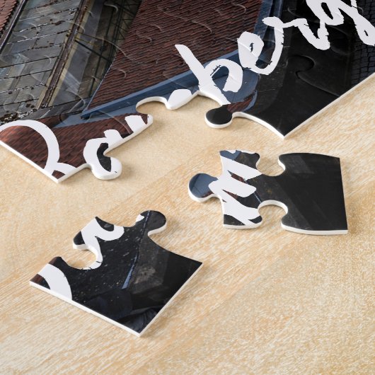 Panorama uitzicht van de oude stad van bovenaf in  legpuzzel (Zijkant)