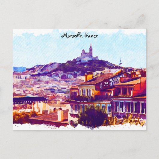 Panorama-Uitzicht van Marseille France Briefkaart (Voorkant)