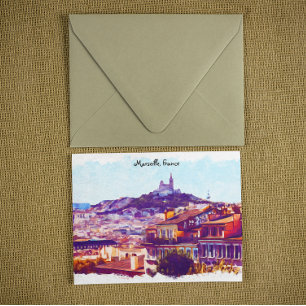 Panorama-Uitzicht van Marseille France Briefkaart