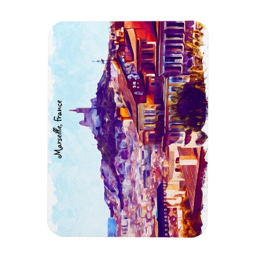 Panorama-Uitzicht van Marseille France Magneet (Verticaal)