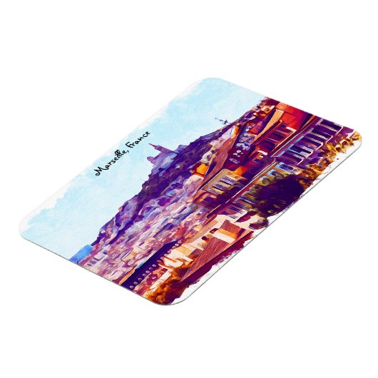 Panorama-Uitzicht van Marseille France Magneet (Linkerzijde)