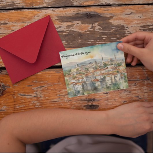 Panorama Uitzicht van Podgorica Montenegro Briefkaart