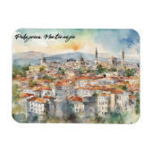 Panorama Uitzicht van Podgorica Montenegro Magneet (Horizontaal)