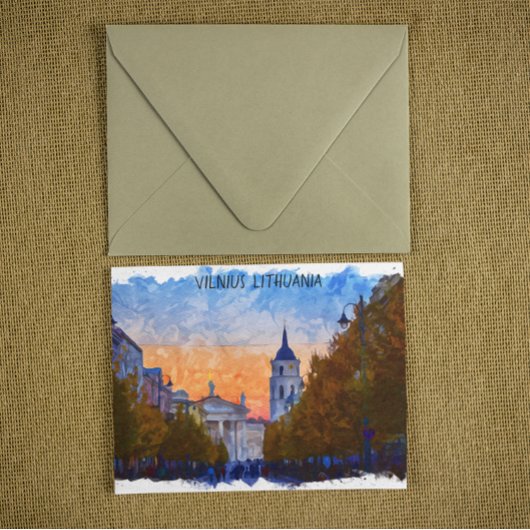 Panorama-Uitzicht van Vilnius Litouwen Briefkaart