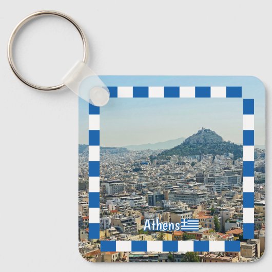 panorama van Athene, reizen Sleutelhanger (Voorkant)