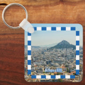 panorama van Athene, reizen Sleutelhanger (Voorkant)