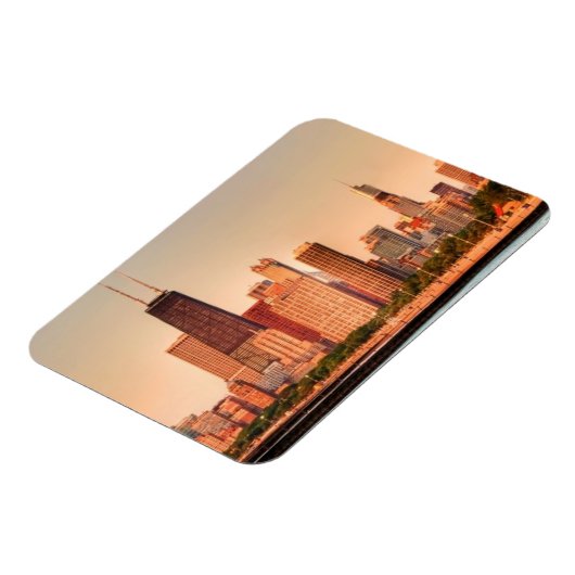 Panorama van Chicago skyline bij zonsopgang Magneet (Linkerzijde)