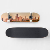 Panorama van Chicago skyline bij zonsopgang Skateboard (Horizontaal)