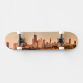 Panorama van Chicago skyline bij zonsopgang Skateboard (Horizontaal)