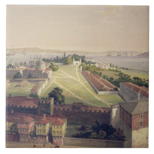 Panorama van Constantinopel, bord 22 uit 'Aya Sof' Tegeltje
