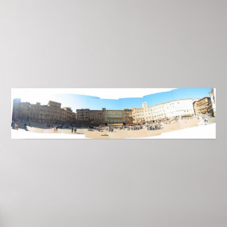 panorama van de campo in Sienna Poster