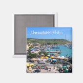 Panorama van de haven van Marsaxlokk in Malta Magneet (Voorkant / Achterkant)