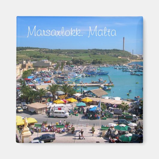 Panorama van de haven van Marsaxlokk in Malta Magneet (Voorkant)