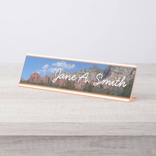 Panorama van de Rode Rocks in Sedona Arizona Bureau Naambordje (Voorkant)