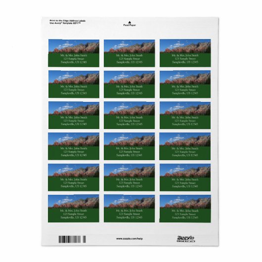 Panorama van de Rode Rocks in Sedona Arizona Etiket (Full Sheet)