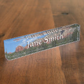 Panorama van de Rode Rocks in Sedona Arizona Naambordje (Zijkant)