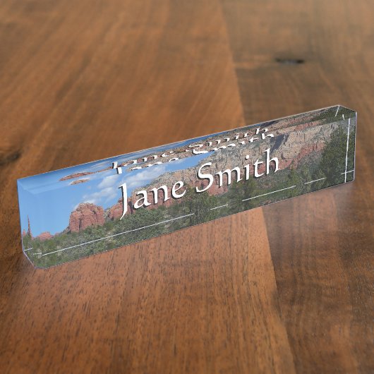 Panorama van de Rode Rocks in Sedona Arizona Naambordje (Zijkant)