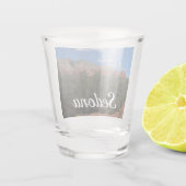 Panorama van de Rode Rocks in Sedona Arizona Shot Glas (Achterkant)