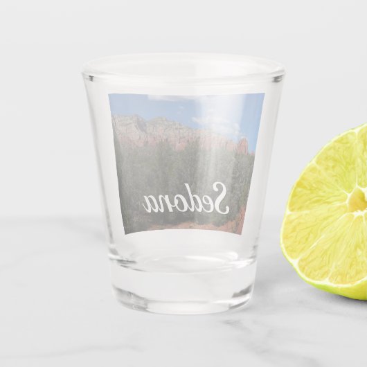 Panorama van de Rode Rocks in Sedona Arizona Shot Glas (Achterkant)