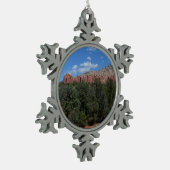 Panorama van de Rode Rocks in Sedona Arizona Tin Sneeuwvlok Ornament (Links)