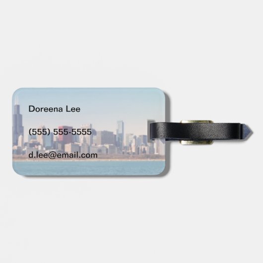 Panorama van de skyline van Chicago Bagagelabel (Achterkant horizontaal)