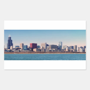 Panorama van de skyline van Chicago Rechthoekige Sticker