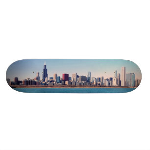 Panorama van de skyline van Chicago Skateboard