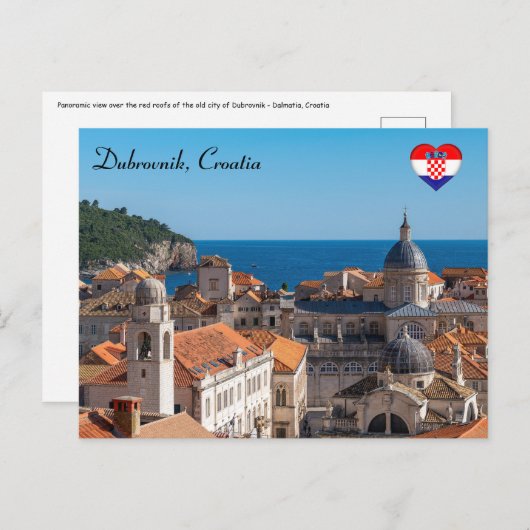 Panorama van de stad Dubrovnik - Kroatië Briefkaart (Voorkant / Achterkant)