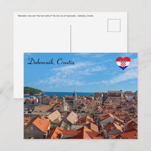 Panorama van de stad Dubrovnik - Kroatië Briefkaart (Voorkant / Achterkant)