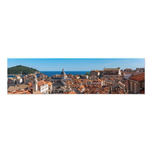 Panorama van de stad Dubrovnik - Kroatië Foto Afdruk (Voorkant)