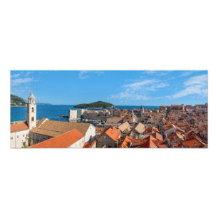 Panorama van de stad Dubrovnik - Kroatië Foto Afdruk