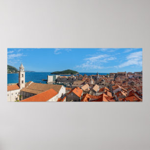 Panorama van de stad Dubrovnik - Kroatië Poster