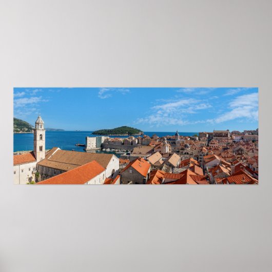 Panorama van de stad Dubrovnik - Kroatië Poster (Voorkant)