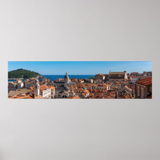 Panorama van de stad Dubrovnik - Kroatië Poster (Voorkant)