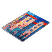 Panorama van de straat met kleurrijke huizen. Impr Notitieboek (Linkerzijde)