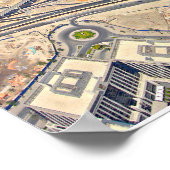 Panorama van Dubai op de Burj Khalifa Poster (Hoek)
