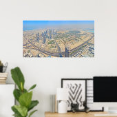 Panorama van Dubai op de Burj Khalifa Poster (Thuiskantoor)