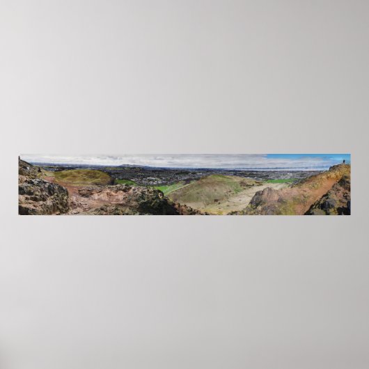Panorama van Edinburgh Scotland van Arthur's Seat Poster (Voorkant)