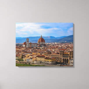 Panorama van Florence in Toscane - Italië Canvas Afdruk