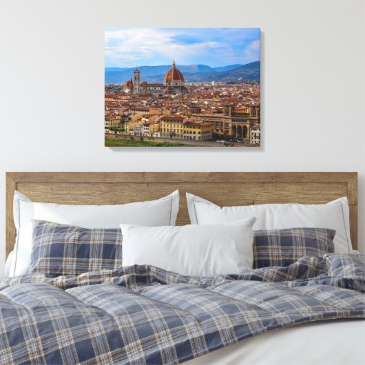 Panorama van Florence in Toscane - Italië Canvas Afdruk (Insitu (Slaapkamer))