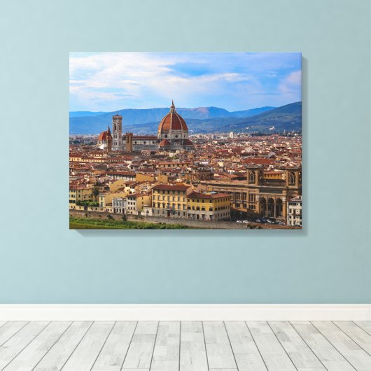Panorama van Florence in Toscane - Italië Canvas Afdruk (Insitu (Houten vloer))