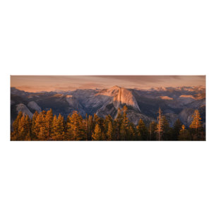 Panorama van Half Dome en High Sierra Foto Afdruk