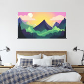 Panorama van het berglandschap canvas afdruk (Insitu (Slaapkamer))