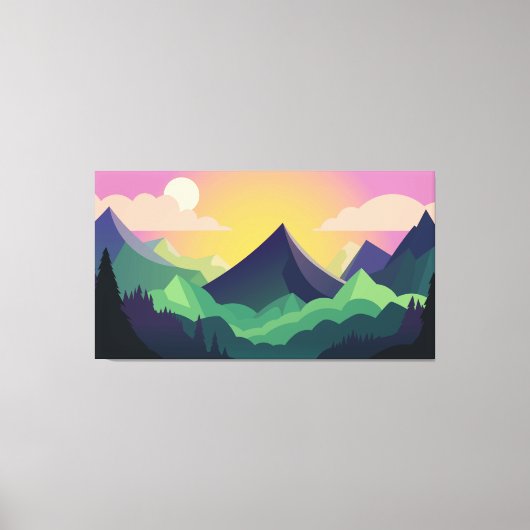 Panorama van het berglandschap canvas afdruk (Voorkant)